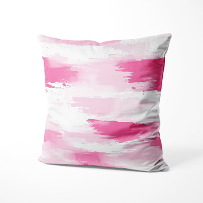 Modern Accent Pillow - Abstract Pink Horizon Printed Throw Pillow
