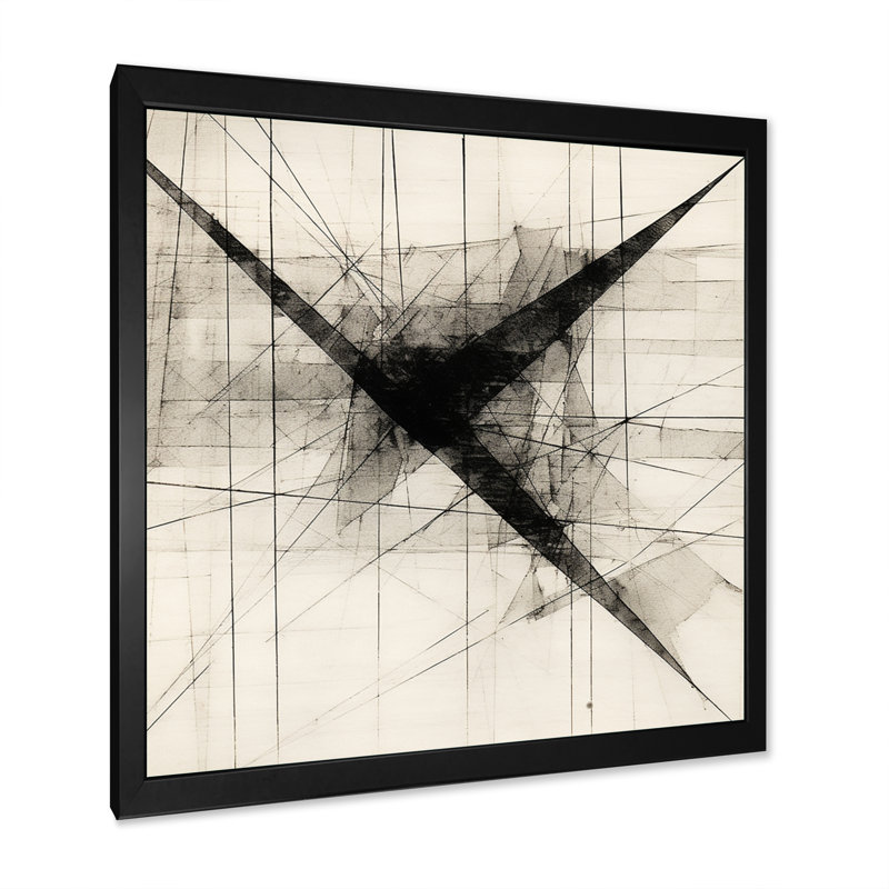 «Minimalist Black and White VI», reproduction d'art sur toile, H 32 po x l 24 po x P 1 po, Cadre simple noir