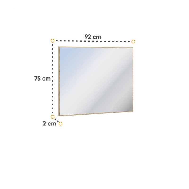Naresh Rectangle Wall Mirror, 75 cm  H x 92 cm W