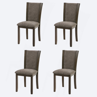 Dining Chairs Only, Wooden Dining Chairs Set Of 4, Kitchen Chair With Padded Seat, Upholstered Side Chair For Dining Room, Living Room, Kitchen, Dark