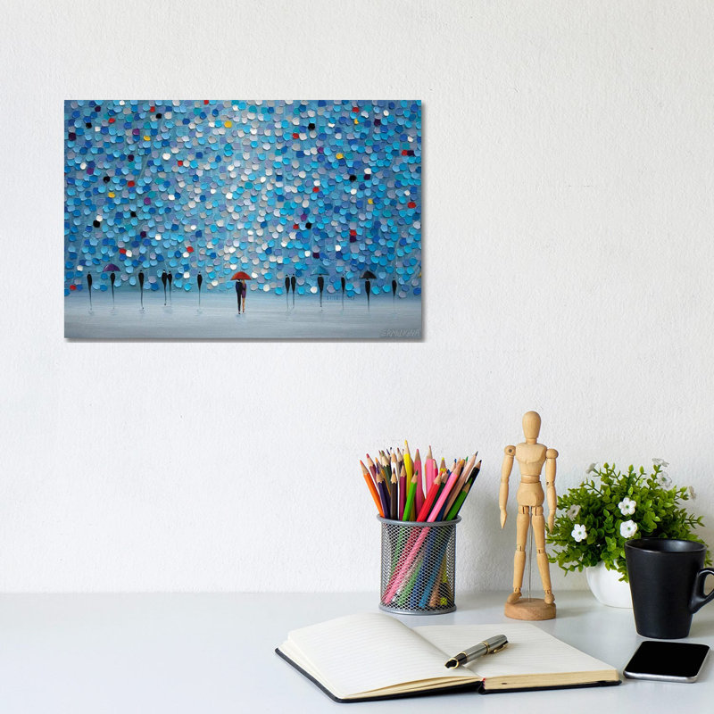 «Happy Rain», reproduction d'art sur toile tendue, H 8 po x l 12 po, Toile tendue, Ne s’applique pas