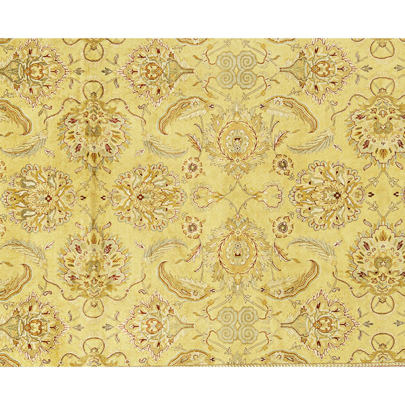 High-Quality Hand-Knotted Gold And Cream Area Rug