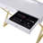Rectangular Vanity Desk With Mirror And Jewelry Tray, White And Gold
