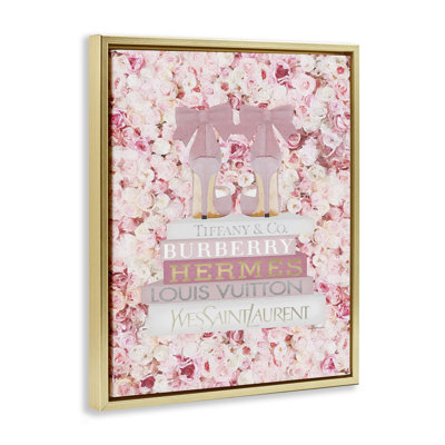 " Pink Fashion Heals with Glam Books and Rose Details " Graphic Art Print