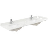 72" Double Countertop with Square Sinks (3-Hole), Backsplash & Sidesplash