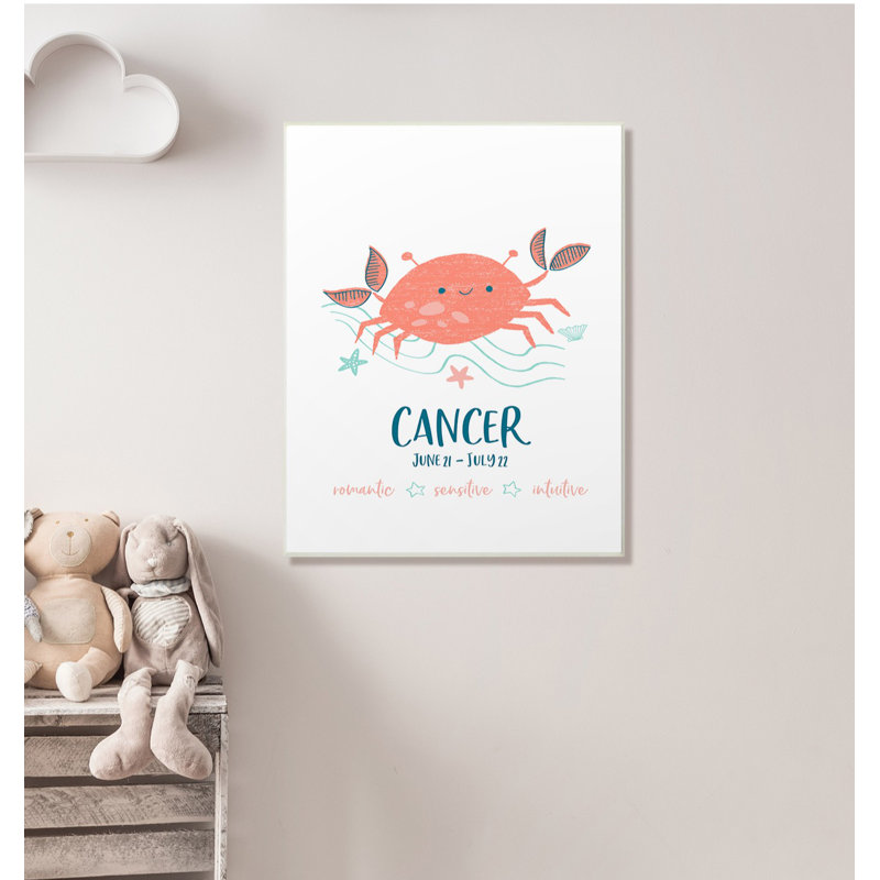 «Marlinton Fun Modern Zodiac Cancer Crab», art encadré, H 18,5 po x l 12,5 po x P 0,5 po, Plaque murale