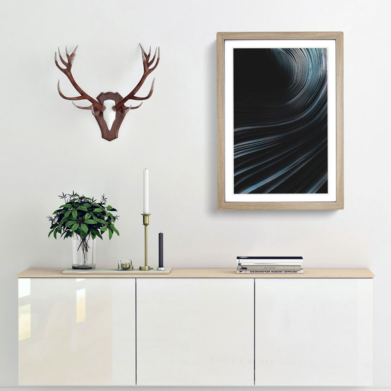 Moving Lines in Abstract - Picture Frame Photograph Print, Oak Framed, 36cm H x 27cm W x 2cm D