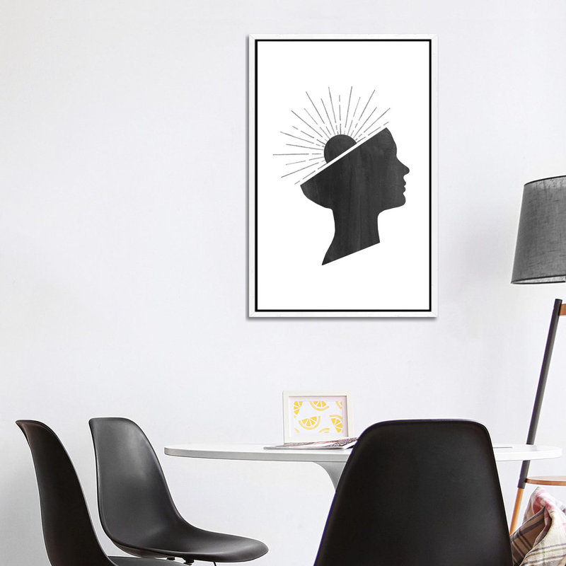 Woman Sun by Whales Way - Print on Canvas, 101.6cm H x 66.04cm W x 3.81cm D, White Framed