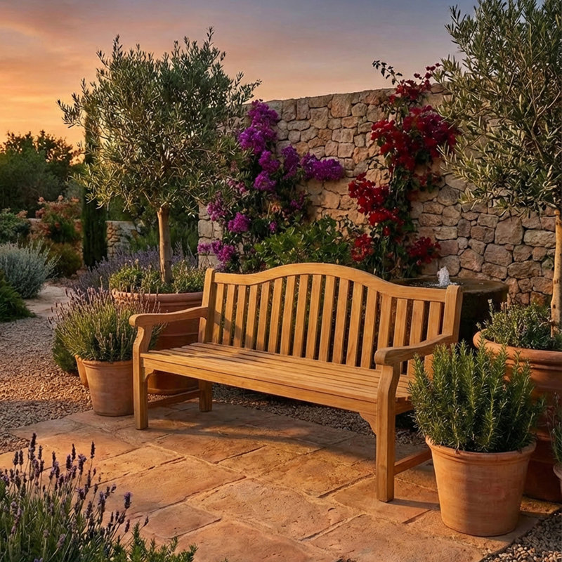 Tarone Outdoor Bench, 92cm H x 180cm W x 59cm D