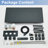 Mattle Black LED Rainfall Shower System with 6 Body Jets, High-Pressure Handheld Shower Head & Thermostatic Mixer Valve-122941532