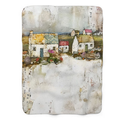 Vibrant Coastal Corners - 1 Piece Premium Sherpa B Throw Blanket
