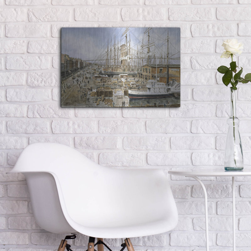 «Wall St. Ferry, Ny» par Stanton Manolakas, H 16 po x l 24 po