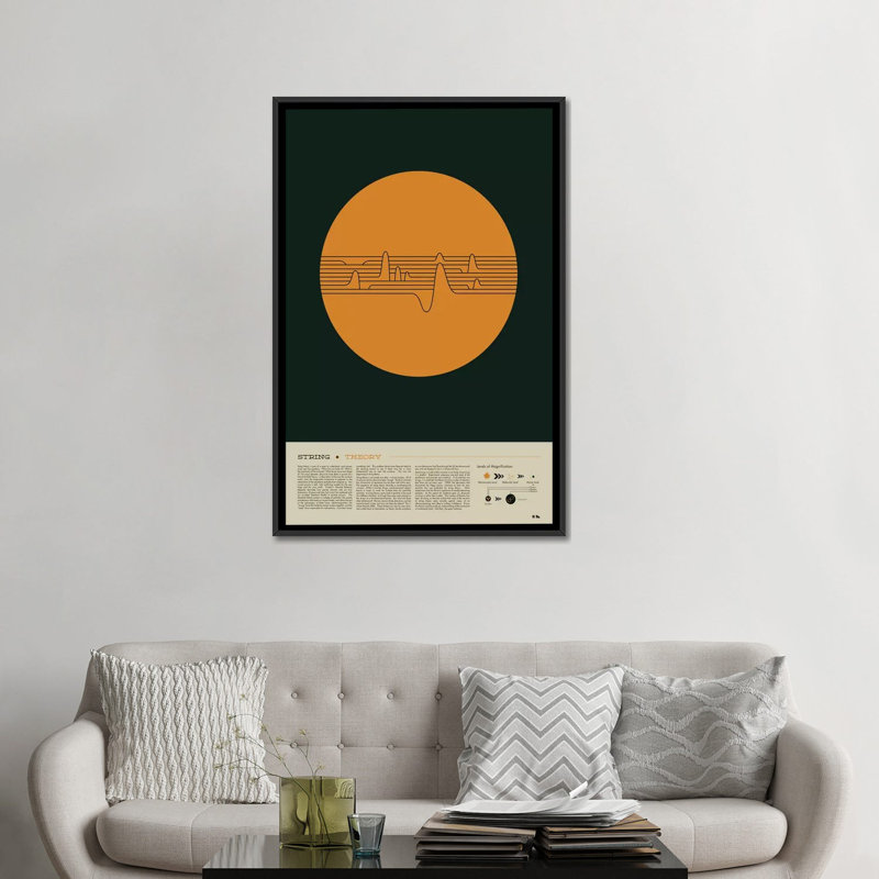 « string théorie » par 2046 design, reproduction d’impression sur toile tendue, Toile avec cadre noir, Pas de tapis