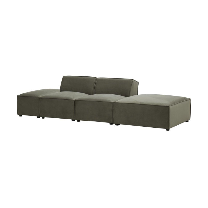 Rolandus 4 Seater Velvet Sofa, Grey