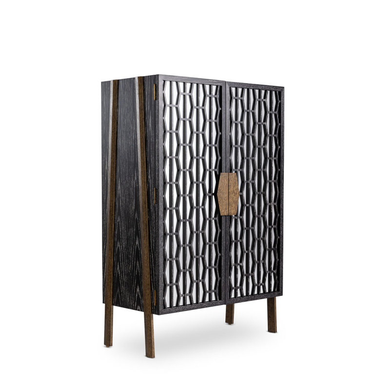Cambridge Accent Cabinet, Black Limed Ash, Brown