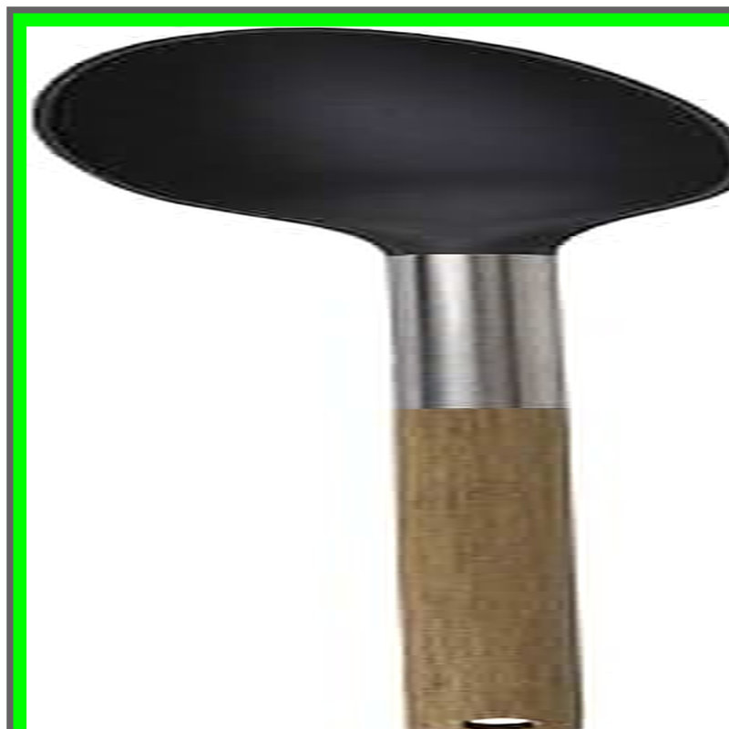 Solid black and natural spoon