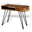 Peninsula Solid Wood Top Metal Base Writing Desk