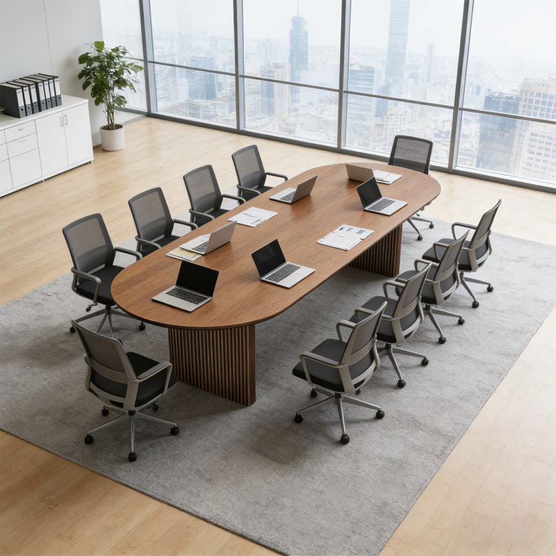 Table de conférence en bois massif moderne, H 29,53 po x L 102,36 po x l 39,37 po
