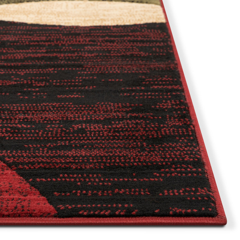 Geometric Synthetic Area Rug, Runner 60 x 220 cm
