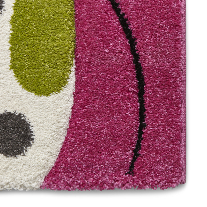 Leffel area rug Machine Woven Rectangle Pink, Rectangle 80 x 150cm
