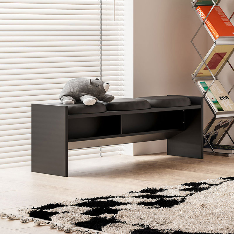 Black Upholstered Bench