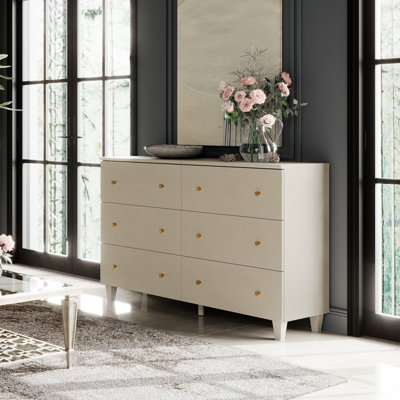 Commode décorative 6 tiroirs en bois massif