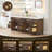 Lala 84" Double Bathroom Vanity with Grain White Engineered Stone Countertop without Mirror-1959543284