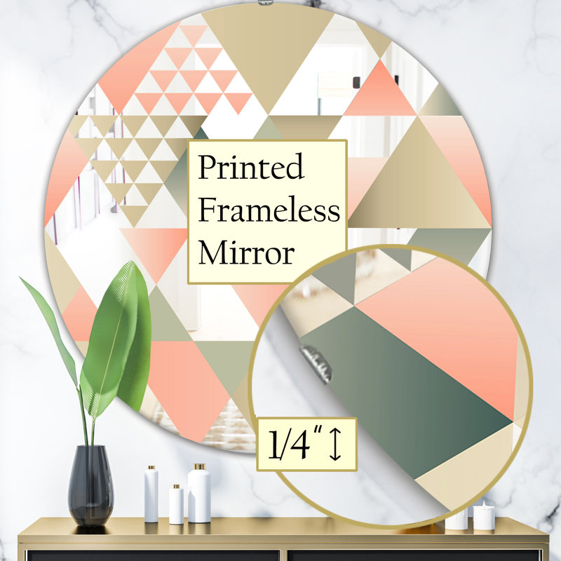 Miroir d'appoint style tropical Mid-Century, H 23,6 po x l 23,6 po