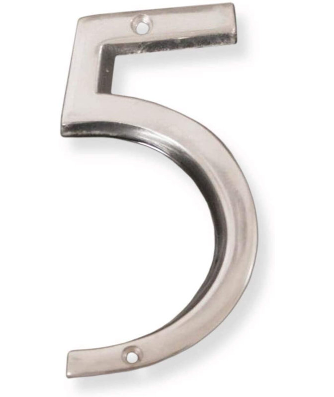 Numéro de maison en métal flottant, 6", Aluminum, 5