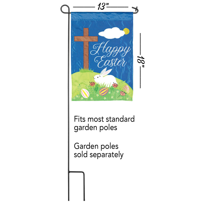 Drapeau de jardin en polyester 18 po x 13 po Crelin
