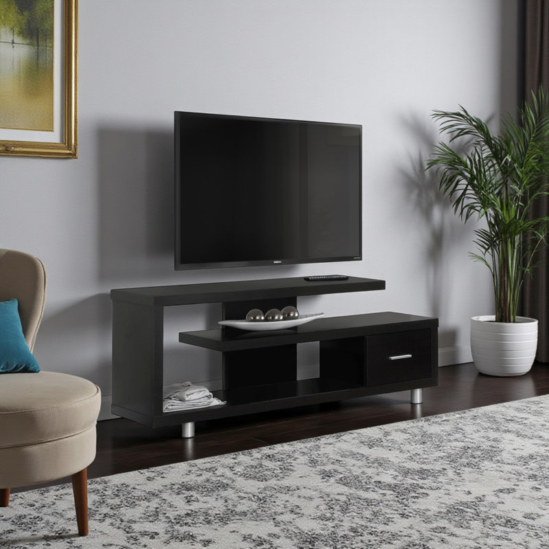Meuble télé Javante de 60 po, style Art déco, brun foncé, l 59,73 po x P 15,54 po x H 23,88 po