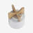 5" TRIBAL PLANTER W/ WOOD STAND, WHITE