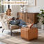 Repose-pieds rectangulaire avec repose-pieds de 18 po de largeur et chaise rembourrée en cuir de polyuréthane brun
