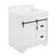 Meuble-lavabo simple 30 po avec lavabo, meuble-lavabo de ferme avec comptoir en céramique et porte de grange coulissante, 2 tiroirs, blanc