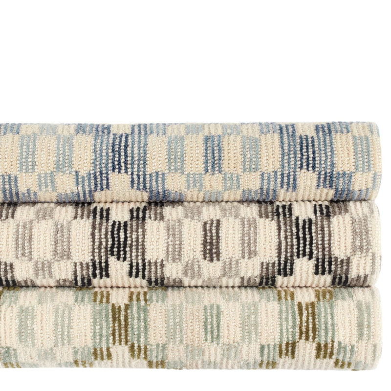 Diamond Cove Blue Hand Tufted Wool Rug, Rectangle 3' x 5'