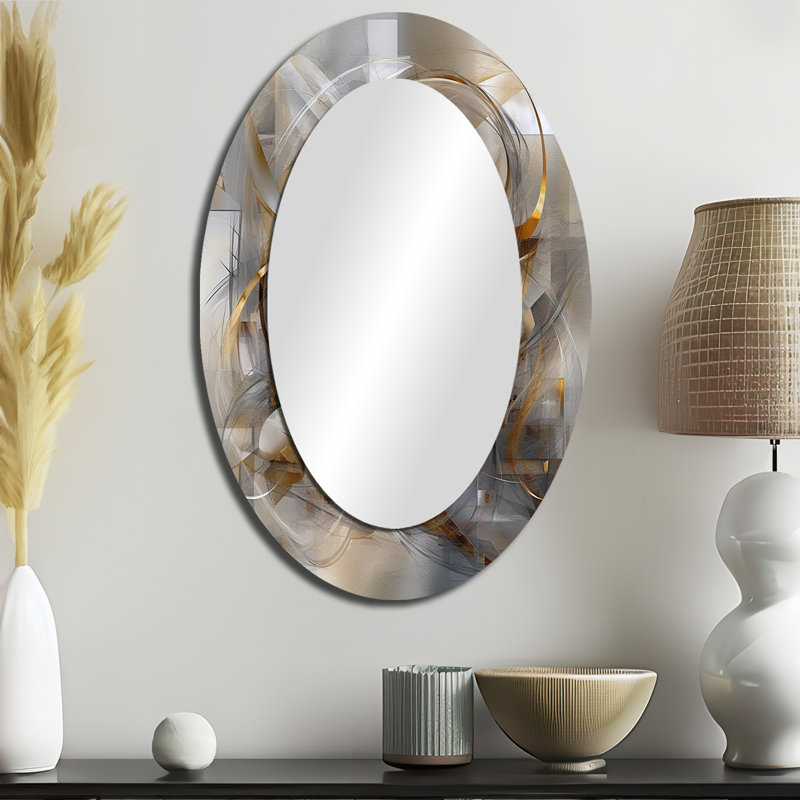 Miroir mural gris et gris, 36 po x 24 po