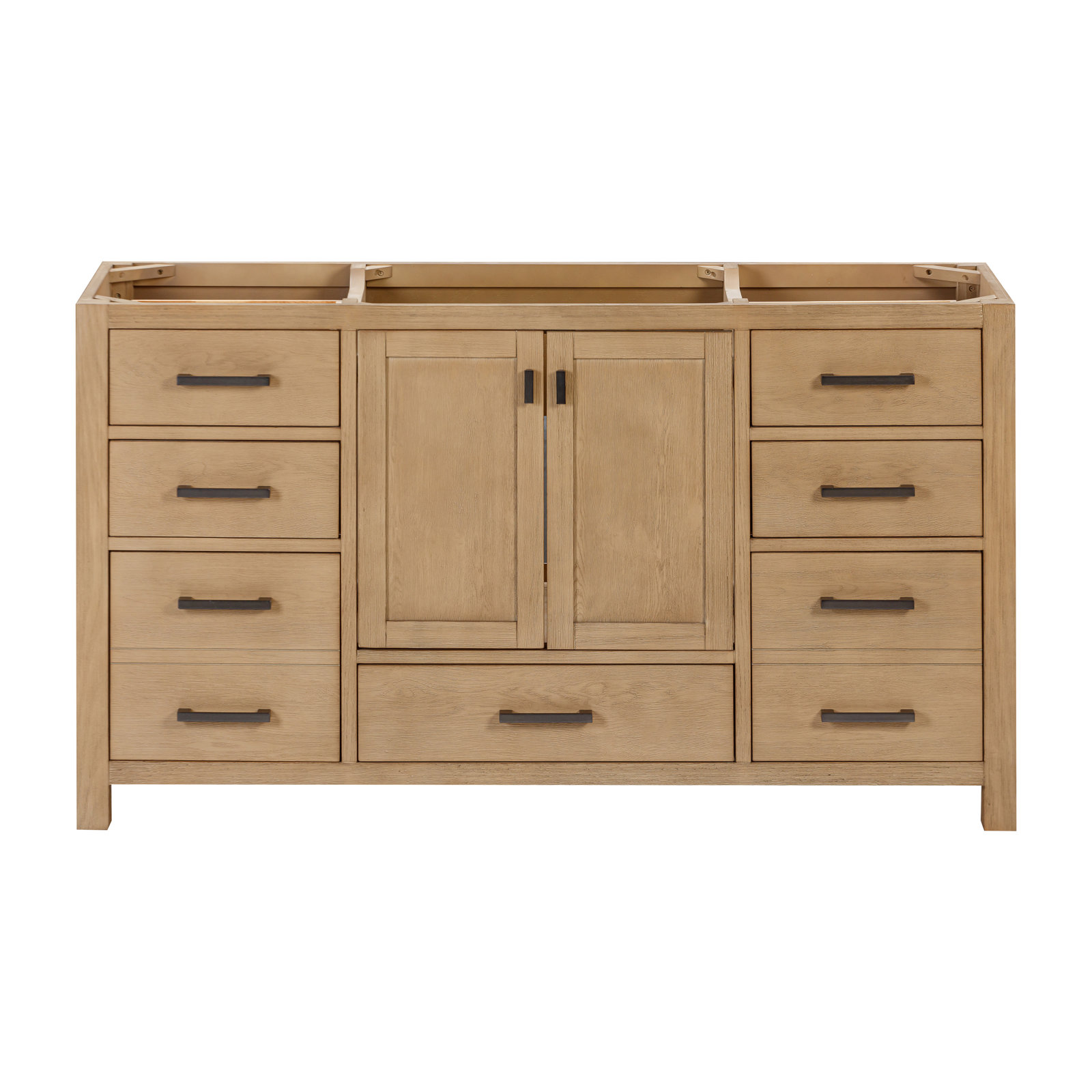 Reba Single Bathroom Vanity Base, Brushed Oak