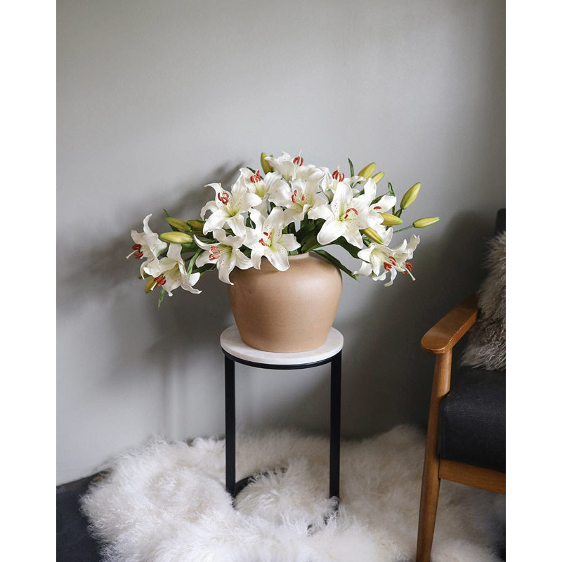 White Stargazer Lily 29", White, 29" H x 8" W