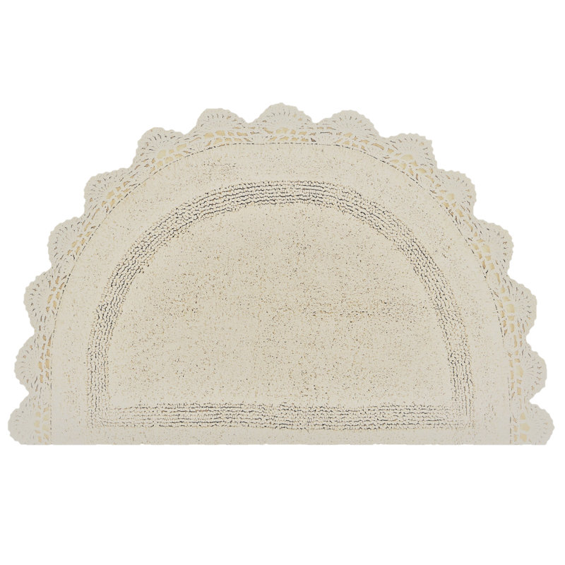 Cotton Non-Slip Bath Rug, Ivory