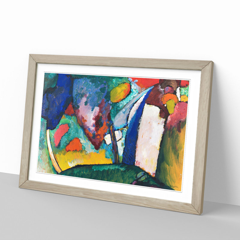 The Waterfall by Wassily Kandinsky - Picture Frame Painting, Oak, 27cm H x 36cm W x 2cm D