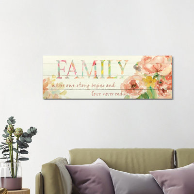 Family Where Our Story Begins by Carol Robinson - Wrapped Canvas Panoramic Print