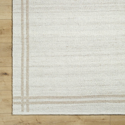 Lavande Geometric Wool Area Rug in Ivory/Tan