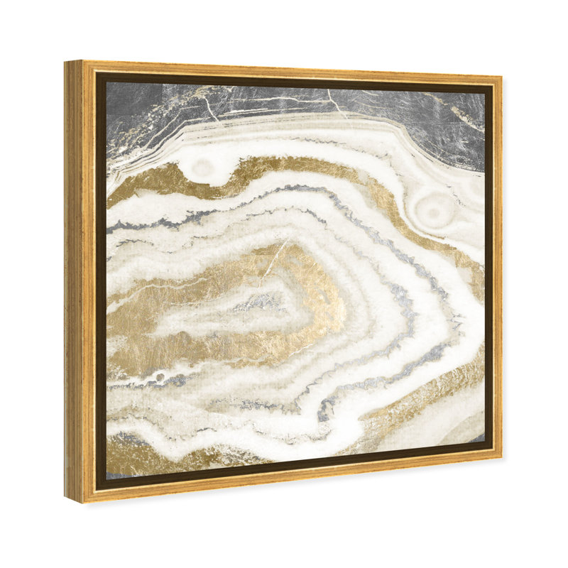 «Abstract Silver Gold Agate Geode Crystals», reproduction d'art graphique sur toile, H 30 po x l 30 po x P 1,5 po, Or