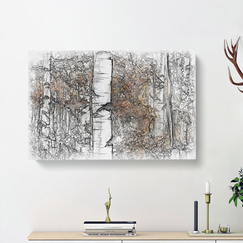 Birch Trees In Autumn - Wrapped Canvas, 60cm H x 91cm W x 3cm D