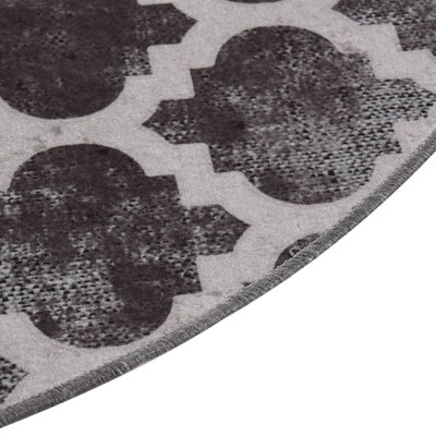 Beaverville Round 120 cm x 120 cm Geometric Flatweave Area Rug