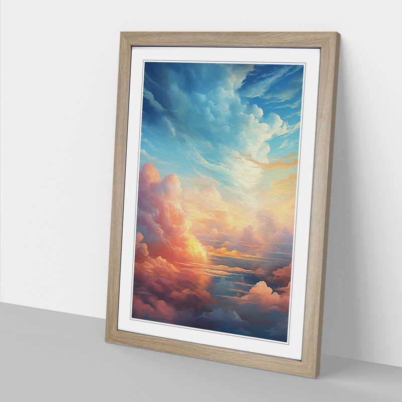 Single Picture Frame Print on Wood, 64cm H x 46cm W, Oak Framed