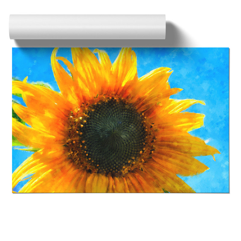 Sunflower Painting - Frameless Print, 21cm H x 30cm W x 0.1cm D