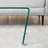 47.2" Tempered Glass Coffee Table for Living Room with V-shaped Legs