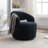 Swivel Accent Chair In Dark Blue With Black Powder Coating Metal Ring And Fabric - Foam Filled, 24.93 In. Product Depth, Width, 26.93 Height, 26.92 Lb Cover Ring, Filled Height-295042755