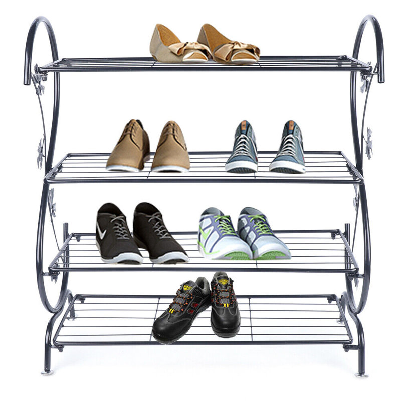 Range-chaussures en métal à 4 niveaux